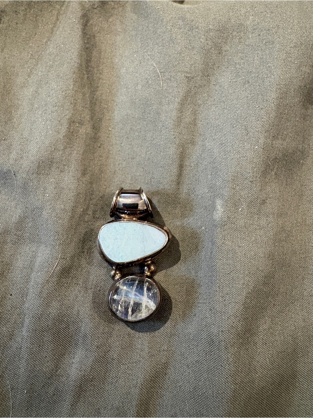 Sterling Silver Blue Stone Pendant Necklace Charm